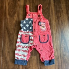 ベビー オーバーオール ロンパース アメリカン柄 80cm