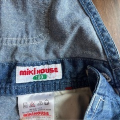 ミキハウス mikihouse デニム オーバーオール ショートオール 100 レトロの画像