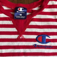 Champion チャンピオン ボーダーTシャツ 90 レッドの画像