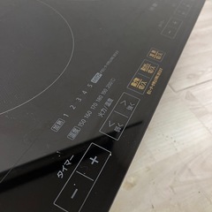【中古品】IRIS OHYAMA アイリスオーヤマ IHC-WKG3S-B 2口IHクッキングヒーター 2019年製 ブラック 調理器具 キッチン家電の画像