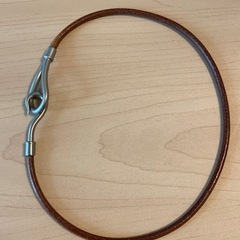 (美品)HERMES ブラウン レザー チョーカーの画像