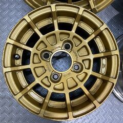 【旧車ホイール】BS POTENZA RALLY R-3 ポテンザ ラリー 13インチ 4本 5.5J4HPCD114.3+20 当時物 希少 ゴールド　(MHX014)クレジットカード QRコード決済可能の画像