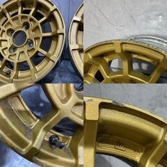 【旧車ホイール】BS POTENZA RALLY R-3 ポテンザ ラリー 13インチ 4本 5.5J4HPCD114.3+20 当時物 希少 ゴールド　(MHX014)クレジットカード QRコード決済可能の画像