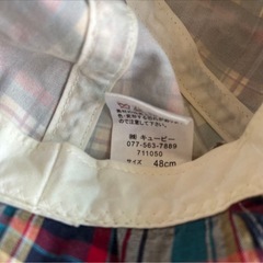 チェック柄 ハット 帽子 カラフル マルチカラー レース 48cmの画像