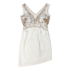 【ROBE de FLEURS Glossy / ローブドフルールグロッシー】スパンコールレースｘノースリーブストレッチタイトミニキャバドレス GL2521の画像