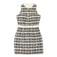 【ROBE de FLEURS Glossy / ローブドフルールグロッシー】フロントジッパー×チェック柄ツイードミニキャバドレス GL2878の画像