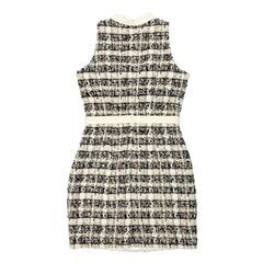 【ROBE de FLEURS Glossy / ローブドフルールグロッシー】フロントジッパー×チェック柄ツイードミニキャバドレス GL2878の画像