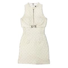 【ROBE de FLEURS Glossy / ローブドフルールグロッシー】シルバーバックルバストジッパーノースリーブタイトキャバドレス GL3330の画像