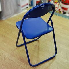 ①パイプ椅子 幅44×奥行47×高さ79cm ブルー 折りたたみチェア いす イス 札幌市 清田区 平岡の画像