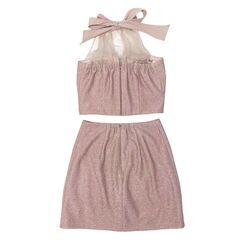 【ROBE de FLEURS Glossy / ローブドフルールグロッシー】ホルターネックxラメニットセットアップキャバドレス GL2897の画像