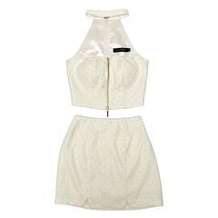 【ROBE de FLEURS Glossy / ローブドフルールグロッシー】ストーンツイードセンタージップセットアップミニキャバドレス GL3397の画像