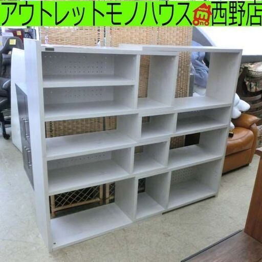 伸縮ラック 伸長 白系 ホワイト系 木目調 白木調 ラック 収納 オープンラック キッチン収納 リビング収納 見せる収納 札幌市 西野