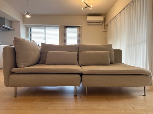 IKEA ソーデルハムン 1人掛けソファ ×2（グレージュ／カバー洗濯済）