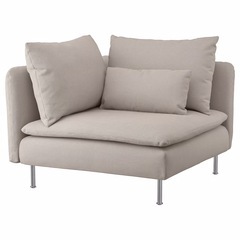 IKEA ソーデルハムン 1人掛けソファ ×2（グレージュ／カバー洗濯済）の画像