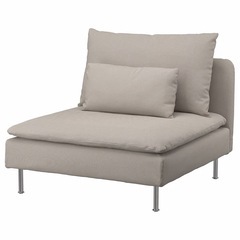 IKEA ソーデルハムン 1人掛けソファ ×2（グレージュ／カバー洗濯済）の画像