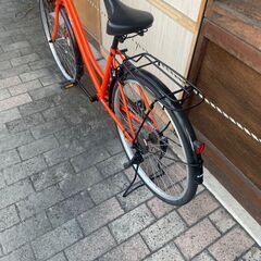 リサイクルショップどりーむ荒田店　No553 自転車　シティサイクル　26インチ　オレンジ　乗りやすいシンプルママチャリ♪の画像