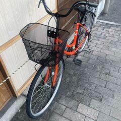 リサイクルショップどりーむ荒田店　No553 自転車　シティサイクル　26インチ　オレンジ　乗りやすいシンプルママチャリ♪の画像