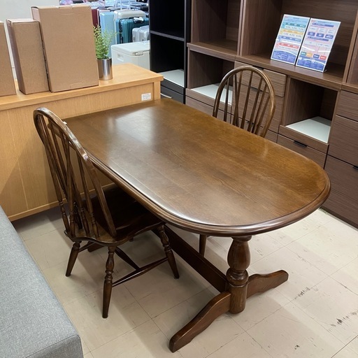 中古品　柏木工　ダイニング3点セット　公田店