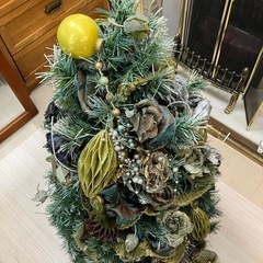 中古品　クリスマスツリー　オーナメント沢山　高さ110cm 公田店の画像