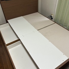 ニトリ　収納付きベッド　セミダブルの画像
