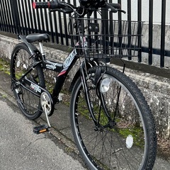 ＜整備済・美品車＞チェーン新品・PARTENZA 26インチ・ジュニアMTB自転車・シマノ6段シフト・チェーン新品・鍵付き・ブラックの画像