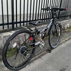 ＜整備済・美品車＞チェーン新品・PARTENZA 26インチ・ジュニアMTB自転車・シマノ6段シフト・チェーン新品・鍵付き・ブラックの画像