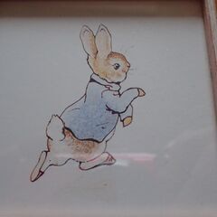 ピーターラビット額　ビアトリクス・ポター アンティーク額 ピーターラビット額 PETER RABBIT ヴィンテージ額 10.5X10.5cm ミニ額 アート額の画像