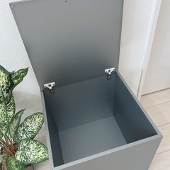 扉付き収納BOXグレー 40×40×40+蓋 の画像