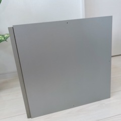 扉付き収納BOXグレー 40×40×40+蓋 の画像