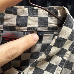 VANS バンス　スカルチェックシャツの画像