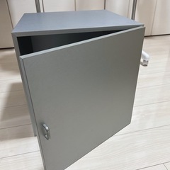 扉付き収納BOXグレー 40×40×40+蓋 の画像