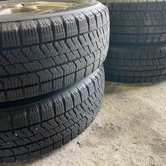 【バリ溝】155/65R13 スタッドレス VRX2 2022年製　社外アルミホイールPCD 100/4H まだまだ使えます！　仙台市の画像
