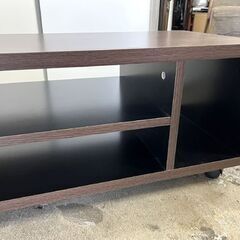 テレビボード キャスター付き 幅89×奥行35×高さ33cm ダークブラウン こげ茶 TV台 TVボード ローボード☆札幌市 白石店 の画像