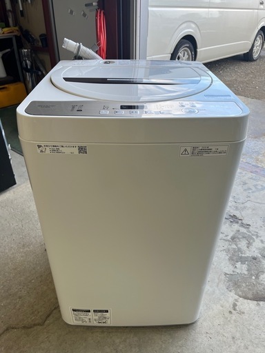 ＳＨＡＲＰ　全自動洗濯機　２０２０年製　６．０ｋｇ　ホワイト　ステンレス穴なし槽　ガンコ汚れコース　ＬＯＷ＆コンパクトボディ　シャープ　ＥＳ－ＧＥ６Ｄ