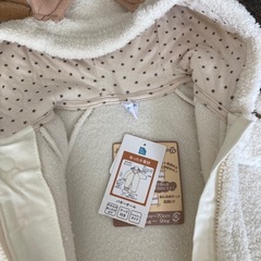 【未使用品タグ付き】バギーオール サイズ 50-70 (3-9kg)フード付き ファスナータイプ 手袋 足袋 あったか素材 の画像