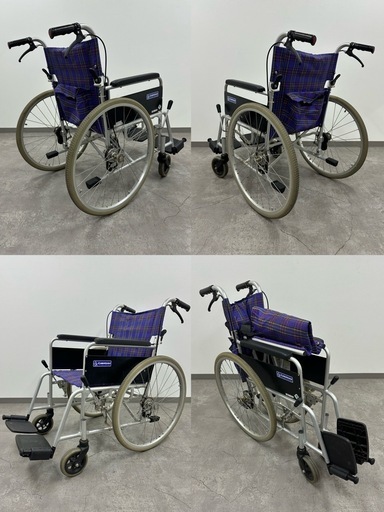 SNT1055 KAWAMURA カワムラ サイクル アルミフレーム 車椅子 介護用品 折りたたみ KA102SB-42R 車イス 自