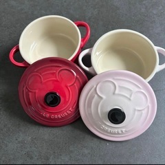 ル・クルーゼ　ミニラウンドココット ミッキー　2個セットの画像