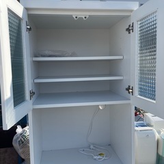 美品ニトリ レンジボード コパンT 60RB WH 食器棚　キッチン収納の画像