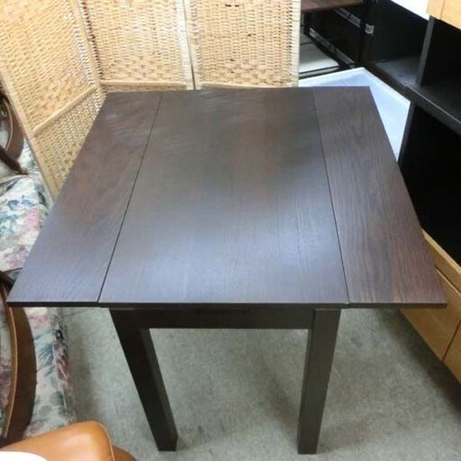 バタフライテーブル 50～89cm IKEA BJURSTA ビュースタ 伸長式ダイニングテーブル ダイニングテーブル ブラウン コゲ茶伸縮性ダイニングテーブル テーブル イケア 札幌市 西野店