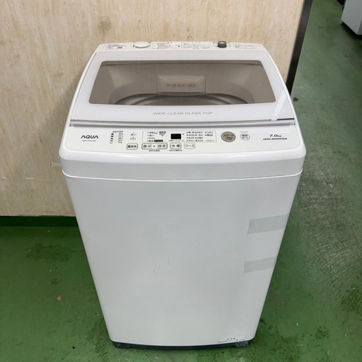 191 AQUA ガラスパネル洗濯機7キロ小型一人暮らしインバーター (家電 