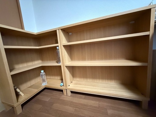 無印良品　オーク材薄型ラック・ワイド小、コーナー用小・奥行２２ｃｍ