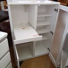 ★リユースのサカイつくば店★TK7032  レンジ台 ホワイト H115×D40×W80 クリーニング済みの画像