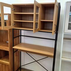 ★リユースのサカイつくば店★TK7033  食器棚 ナチュラル H182×D40×W94 クリーニング済みの画像