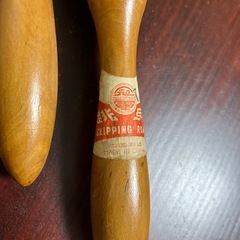 古い縄跳び 紐が綿 木製グリップの画像