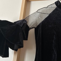 未使用✨ベロア生地キラキラワンピース（150cm？）の画像