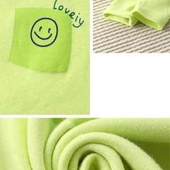 キッズ 長袖Tシャツ ロンT スマイル グリーン 100の画像