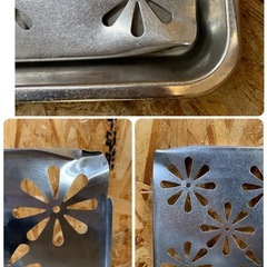 C(7617) ウォーターコランダー 3個セット ステンレス 赤川器物製作所 水切り盆 厨房用品 飲食店 店舗用 調理用品 中古の画像