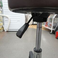 ④ キャスター付き 昇降式 丸イス 高さ42.5～56cm 座面レザー調 ブラウン スツール 椅子 イス いす 西岡店の画像