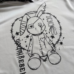 ホワイト　Lサイズ　うさ耳　パーカー　半袖　地雷系の画像