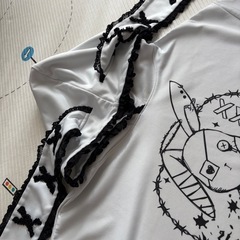 ホワイト　Lサイズ　うさ耳　パーカー　半袖　地雷系の画像